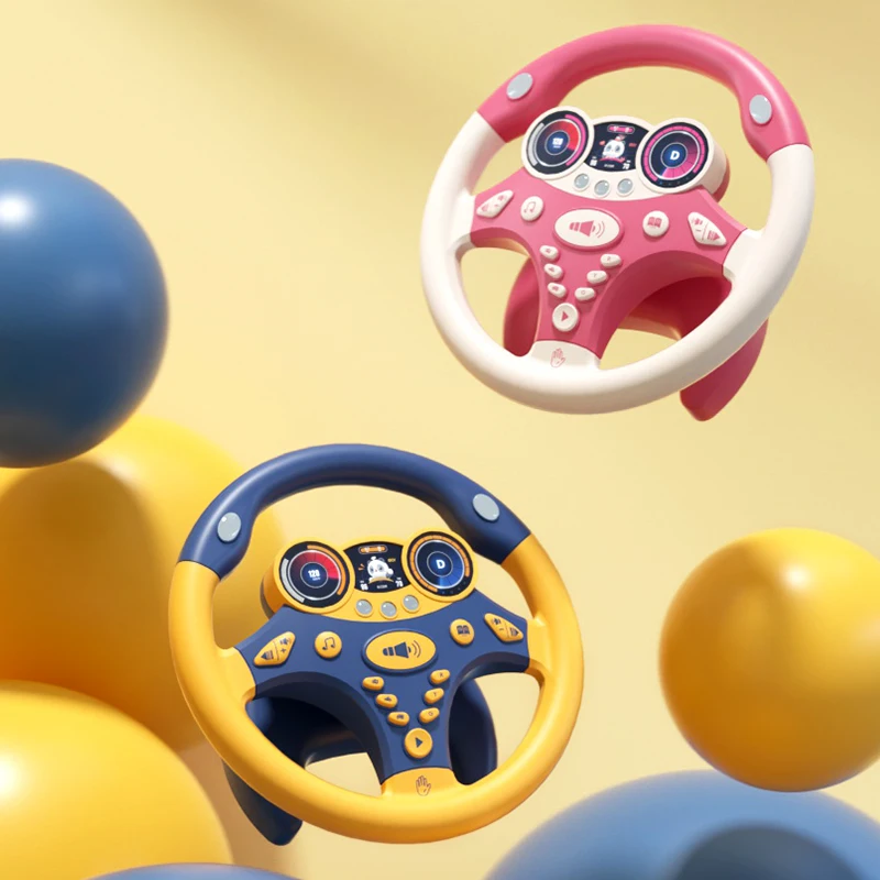 360° Multi Functional  Rotation Simulation Steering Wheel Simulation Driving Car Children's Co Pilot Electric Toy Vocal Toy Gift