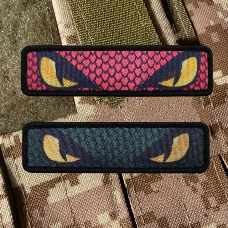 Printed Python Eyes Patch of Clothes Funny Emblem Tactical Morale Badge Patches Backpack Hat Accessories Hook Loop Military