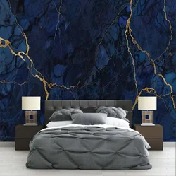 Customized Wallpaper Nordic abstract light luxury Golden blue marble wallpaper living room sofa TV background wall 3d wallpaper