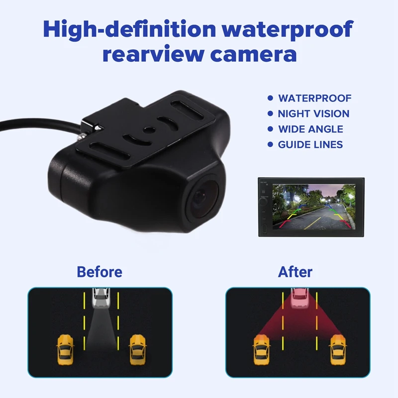 【T68X】For AZDOME PG17 M63 Lite Rear View Camera 4 Pin Night Vision Backup Parking Reverse Waterproof HD Video Vehicle Camera