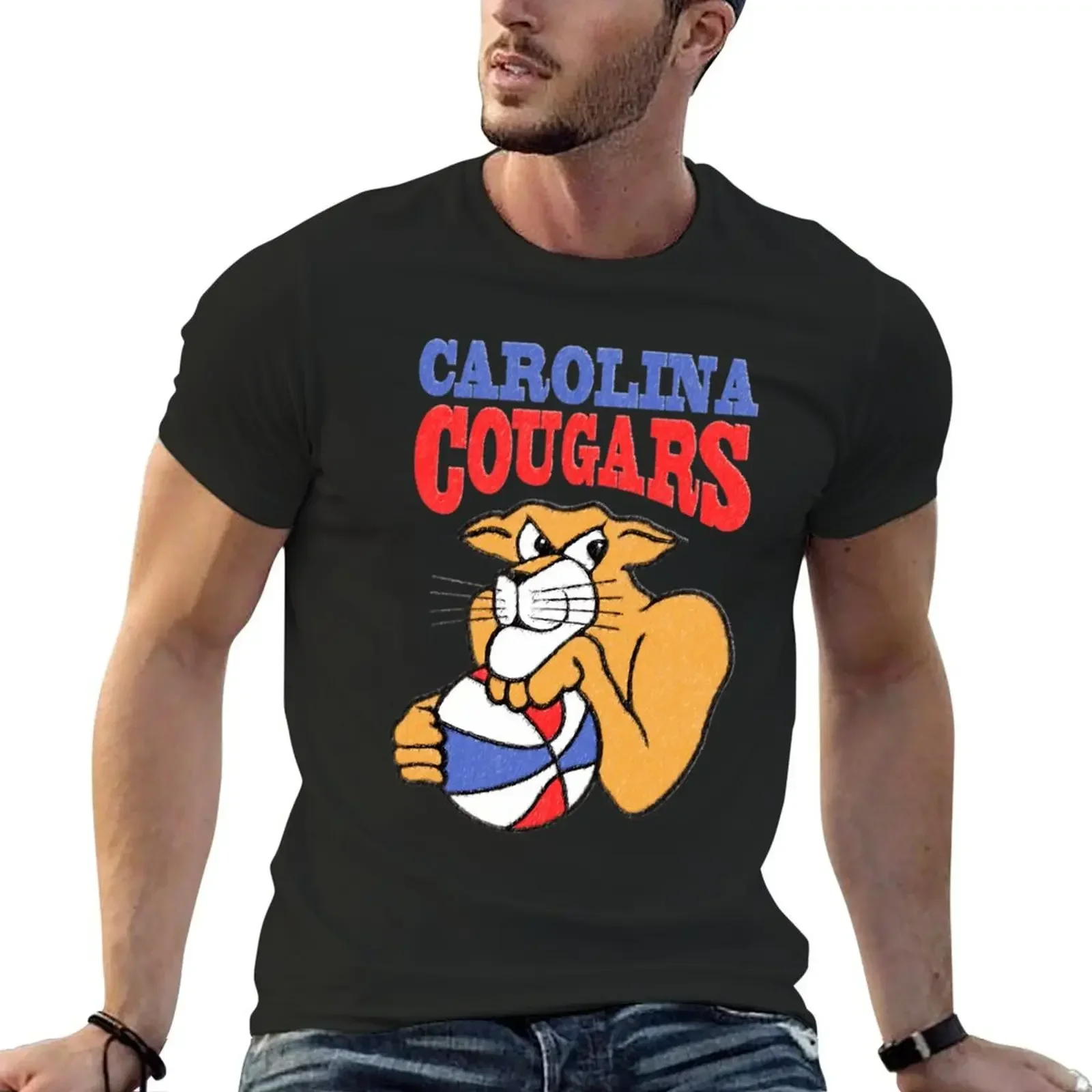 Carolina Cougars Vintage T-Shirt kawaii clothes customs t shirt men