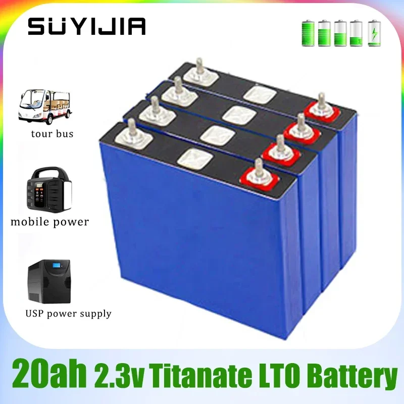 1-4pcs 2.3V 20Ah Lithium Titanate Batte LTO 450A Discharge 20000 Times Suitable for DIY 12V 24V Low Temperature Resistant Batter