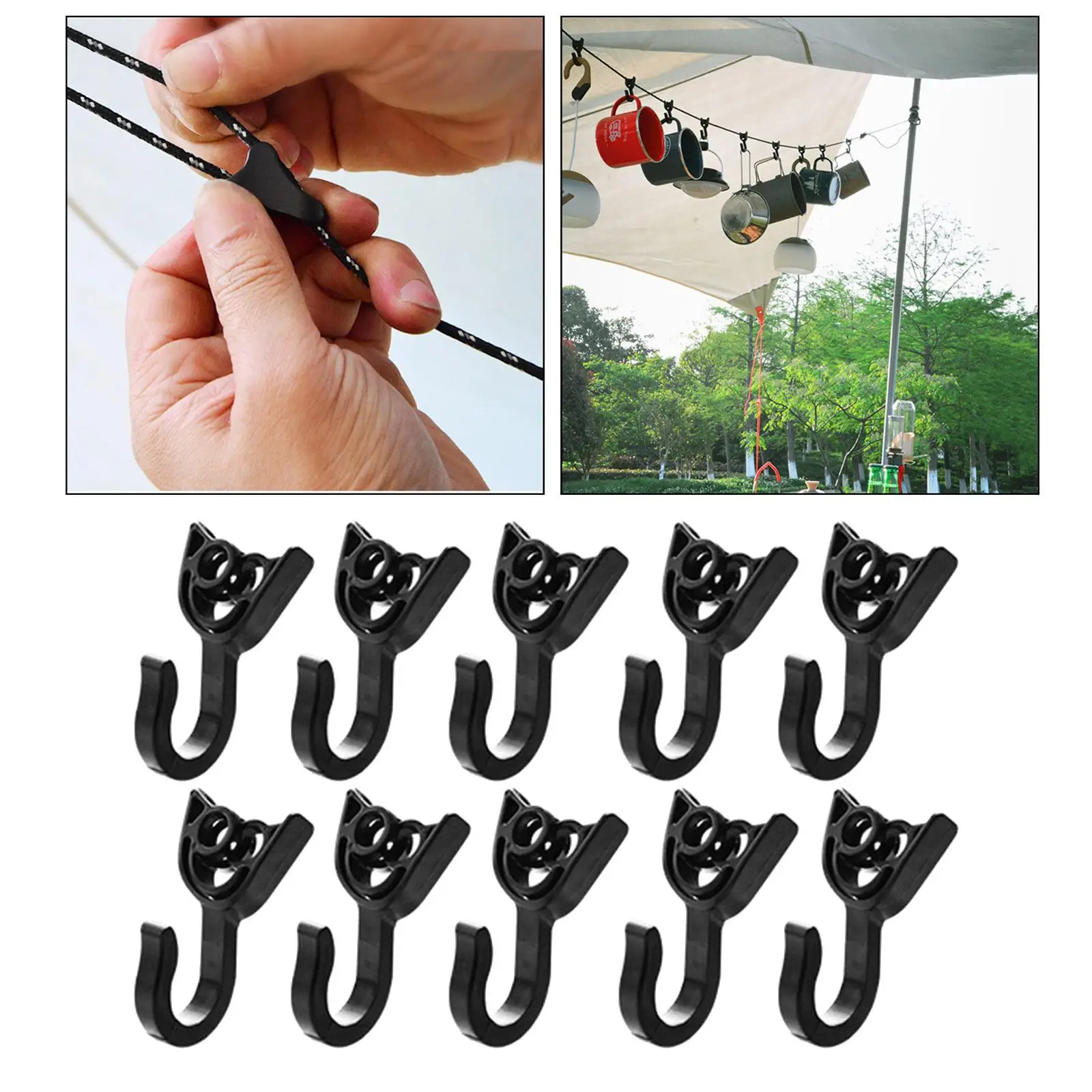 10PCS Outdoor Camping Awning Hook Camper Light Support Hangers