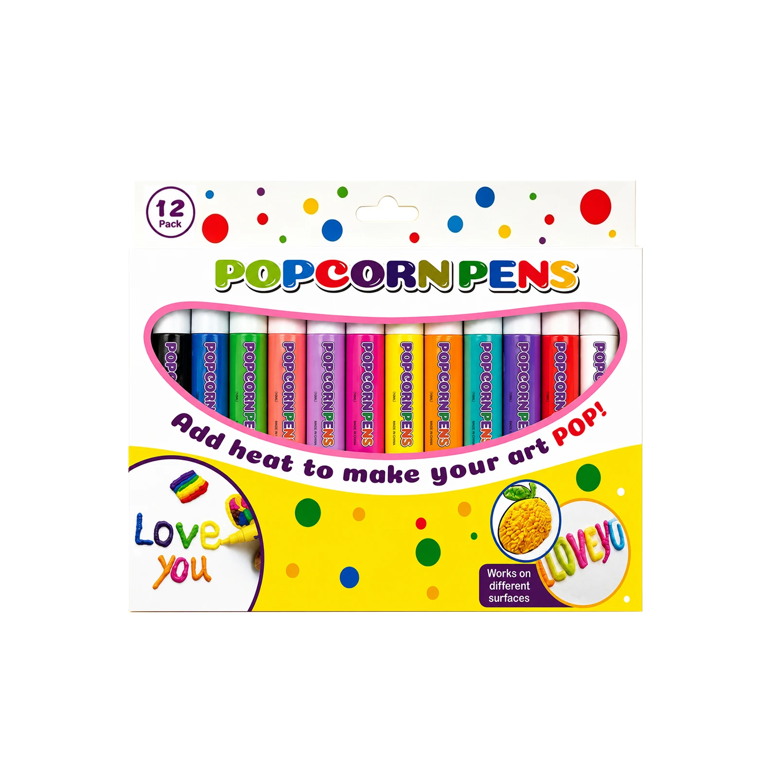 Puffy Popcorn Stift-Set, Glattes, Leicht zu Färbendes 3D-Kunst-Marker-Kit für Journaling, Notizbücher, Grußkarten & Doodle-Graffiti
