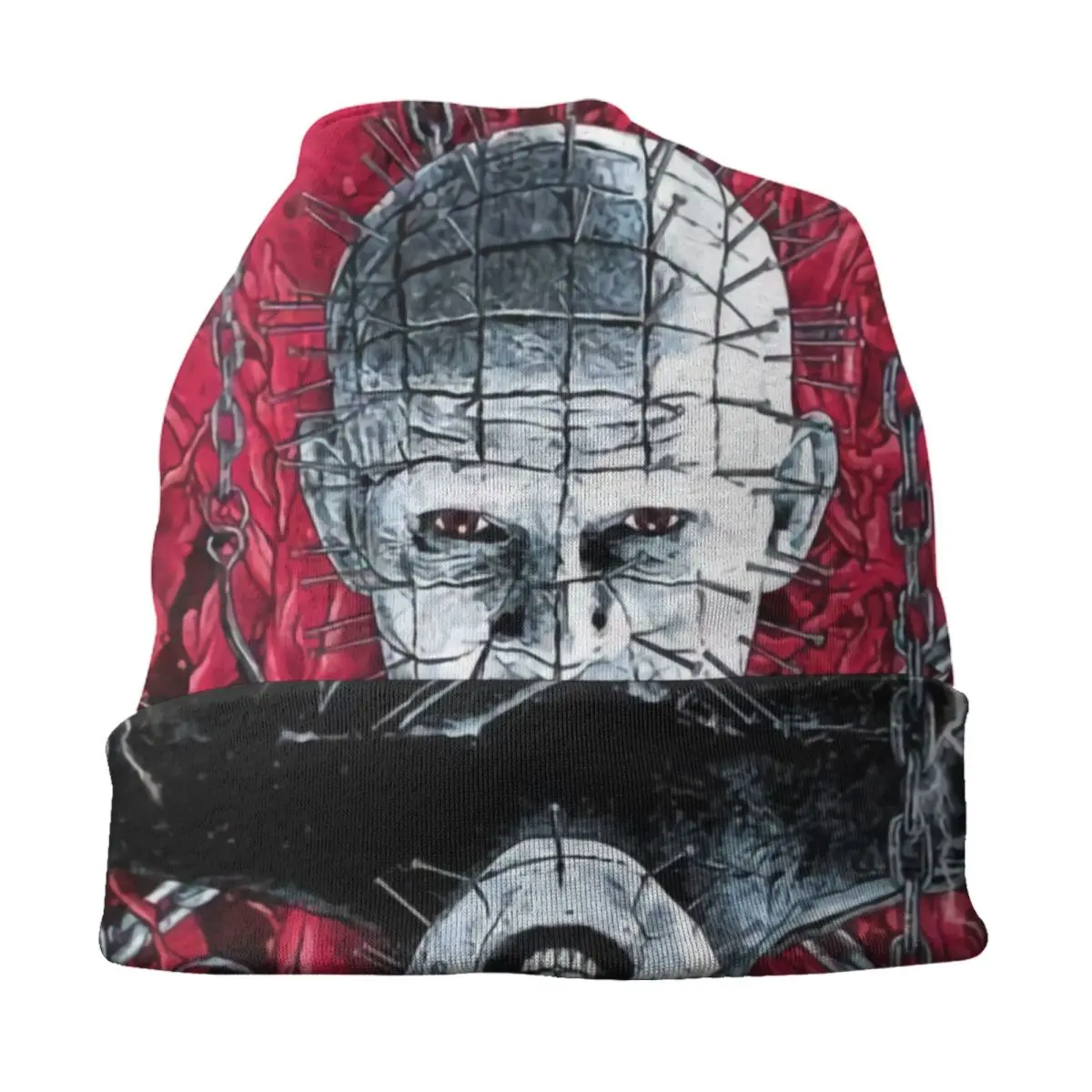 Hellraiser Bonnet Hats Cool Knit Hat For Men Women Autumn Winter Warm Halloween Horror Movie Skullies Beanies Caps