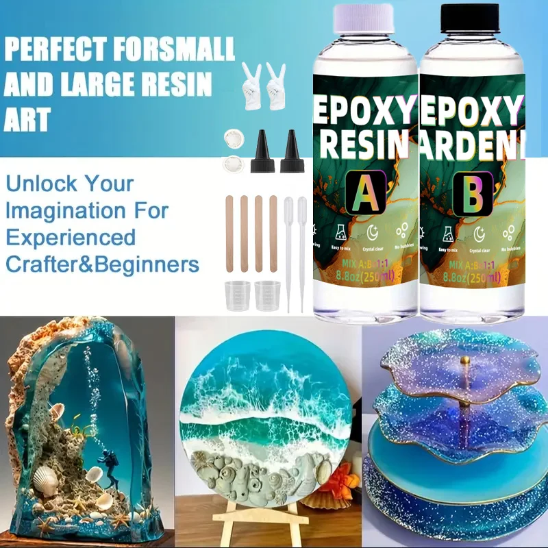 Table Top Epoxy Resin Anti-Yellow Highest Impact Resistance,Ultra Crystal Clear Gloss,Bubble Free,Surface Coat,Tumblers,Wood,DIY