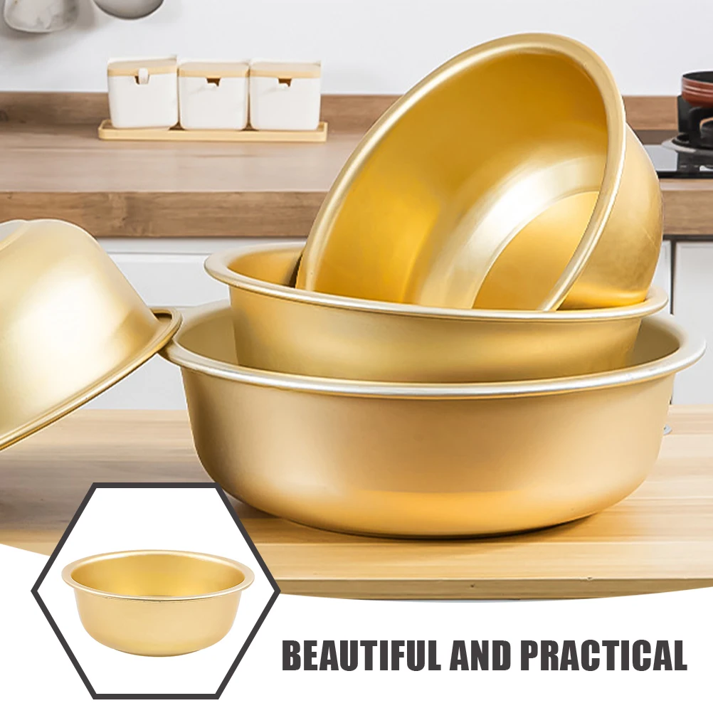 

Aluminum Basin Soup Pan Vegetable Fruit Salad Container Home Kitchen Home Washing Basin Storage Multipurpose