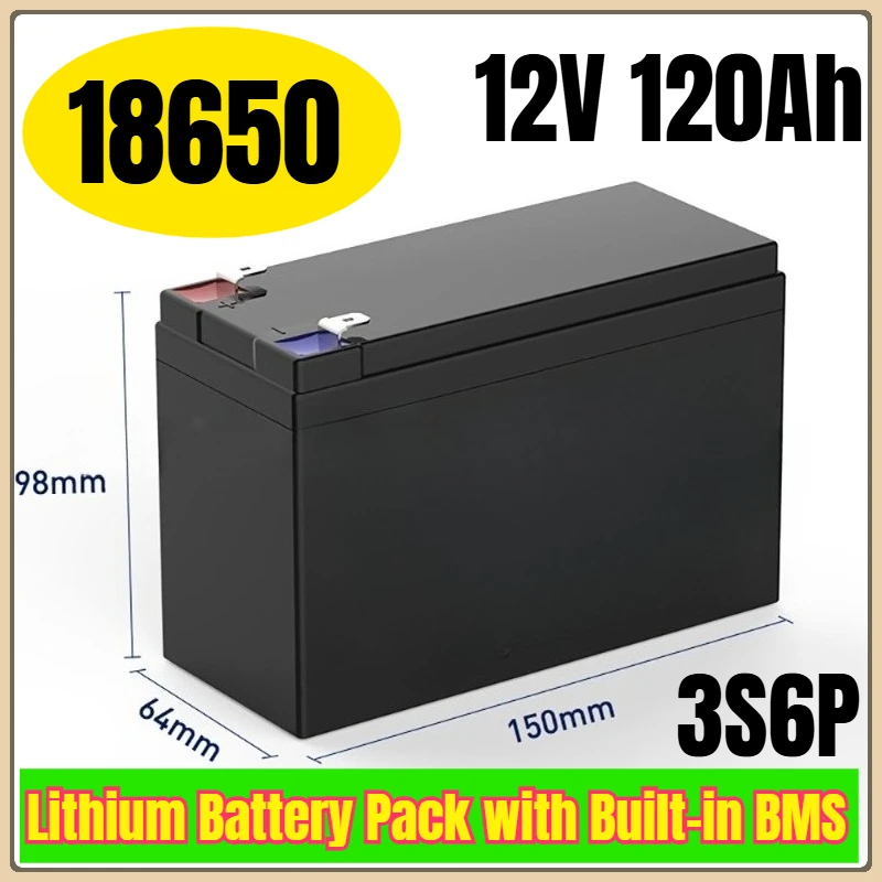 

12V 120Ah 3S6P 18650 Lithium Battery Pack with Built-in BMS