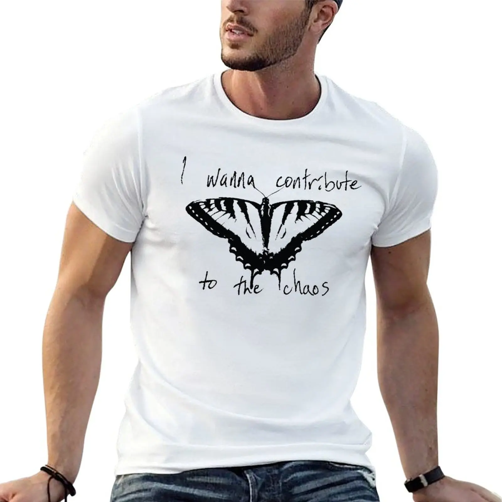 T-shirt « Contribute to the Chaos » pour homme, t-shirts personnalisés, t-shirts drôles pour homme