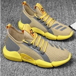 Zapatillas de deporte de malla transpirable para hombre, zapatos vulcanizados que combinan con todo, cómodos, para entrenamiento de atletismo, zapatos para caminar, d44