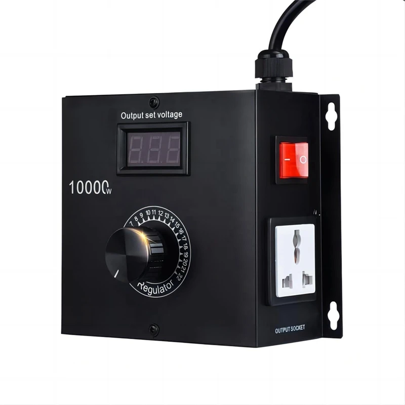 

AT14 10000W AC Variable Speed Controller 120V-220V 15A, Fan Speed Controlle Motor Speed Controller For Electric Motor EU Plug