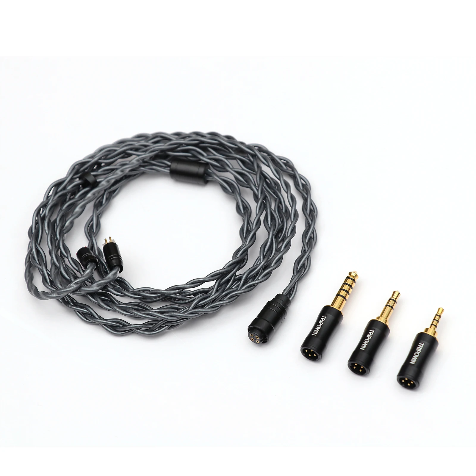 Tripowin Noire Kopfhörer kabel 4-adrig 24awg Occ aktualisiert Hifi Audio abnehmbar 3-in-1 2,5mm/3,5mm/4,4mm Stecker für audiophile Iems – Detail 3