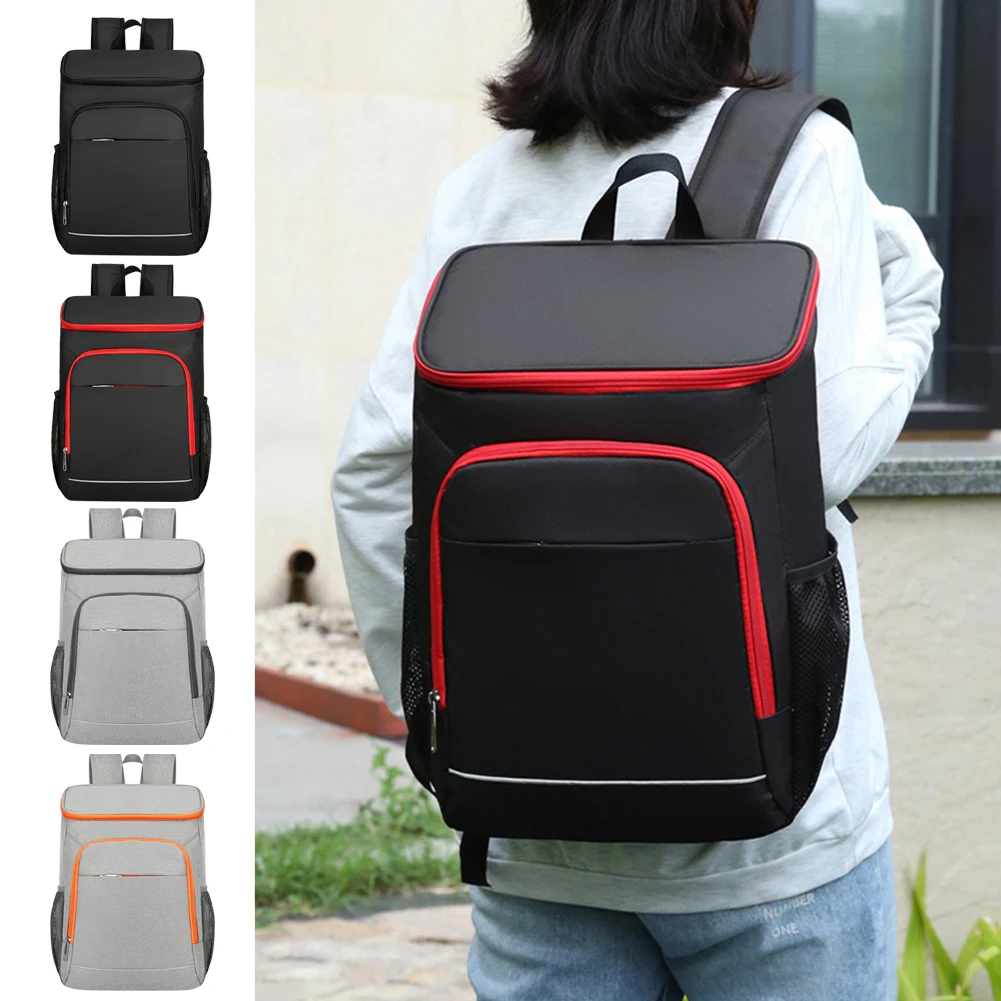 Insulated Cooler Backpack Waterproof Save Space Storage Backpack Lightweight Large-capacity Reflective Strip for Outdoor Camping