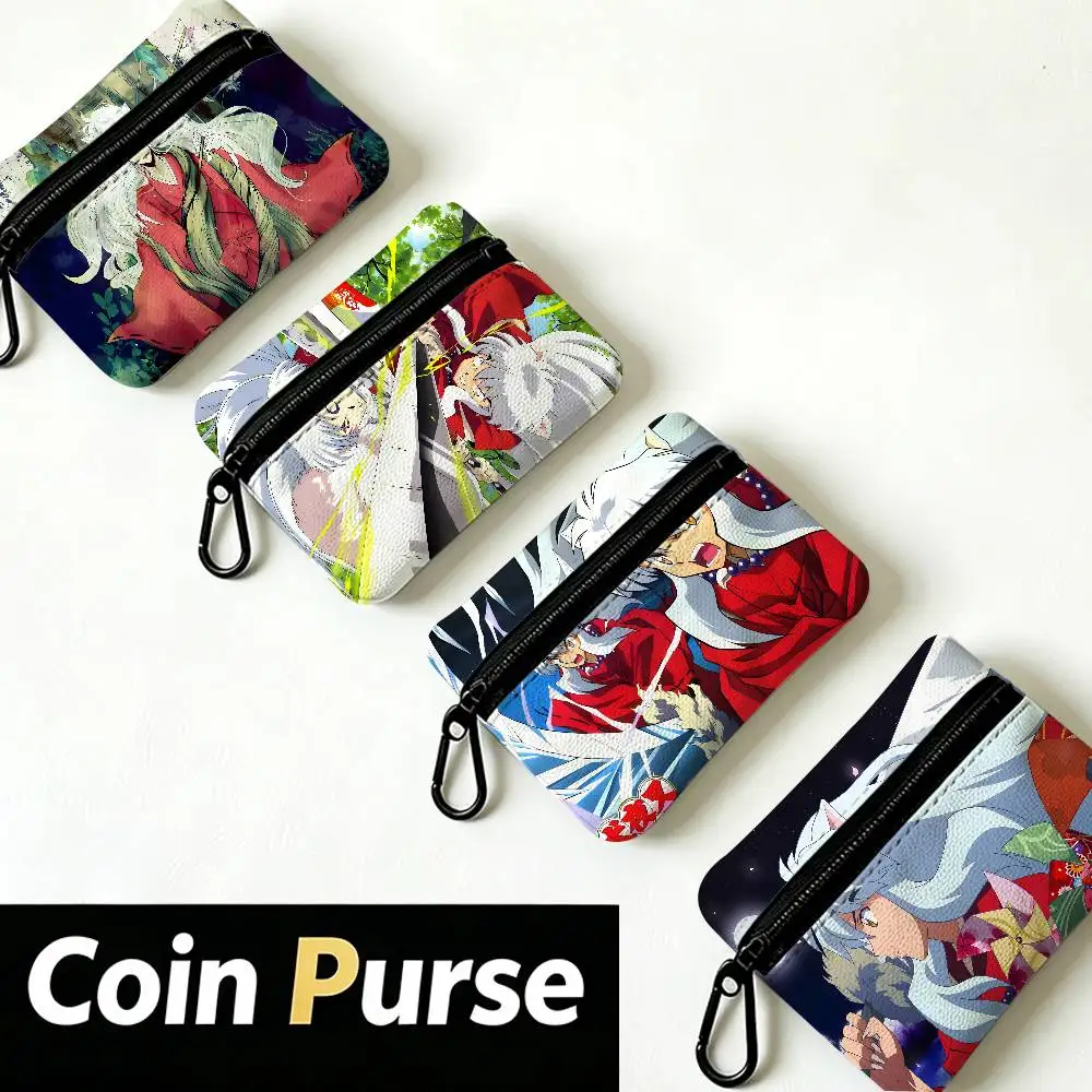 I-Inuyasha Feudal-Romantic Oxford Fabric Zipper Pouch Lightweight Hanging Coin Wallet For Coins ID Cards Keys Lipstick Earbuds