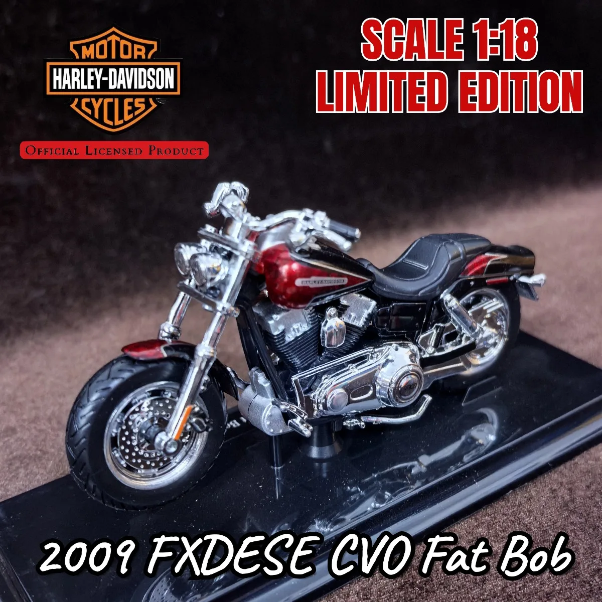 

Лимитированная масштаб 1:18 HD 2009 FXDESE CVO Fat Bob, мини-модель мотоцикла, реплика автомобиля, миниатюрная фигурка, детский рождественский подарок, игрушка