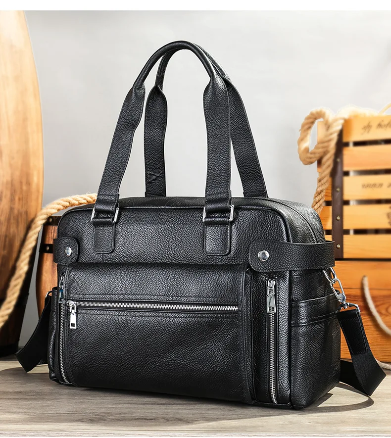 Borsa da uomo Valigetta da lavoro borsa per computer grande Borsa a tracolla da viaggio in pelle Borsa tote da viaggio in pelle per viaggi d'affari