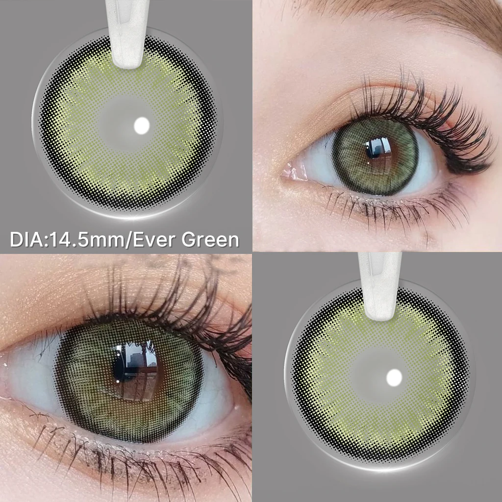 Color Contact Lenses For Eyes 1 Pair Yearly Diamond Eye Colored Contact Lens Beauty Pupils Cosmetic Color Lens With Lenses Case