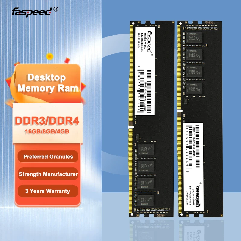 

Faspeed 1/10Pcs Memoria Ram DDR4 16GB 2666MHZ Memory Ram DDR3 8GB 4GB 1600MHz CL11 CL19 240Pin 288Pin DDR 3 DDR 4 For PC Desktop