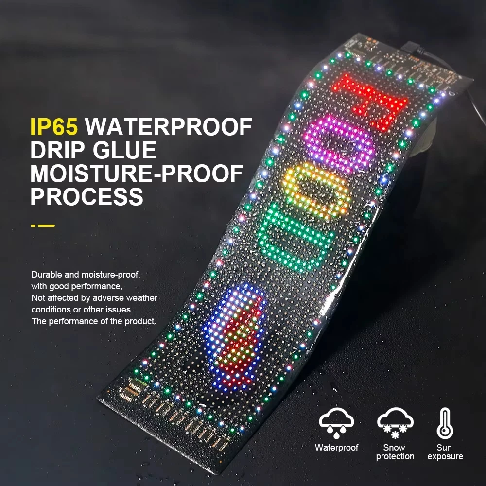 LED مصفوفة بكسل شاشة عرض LED رسالة التمرير لوحة تسجيل لينة مرنة الإعلان ضوء لتخزين سيارة شاحنة الشيطان العين