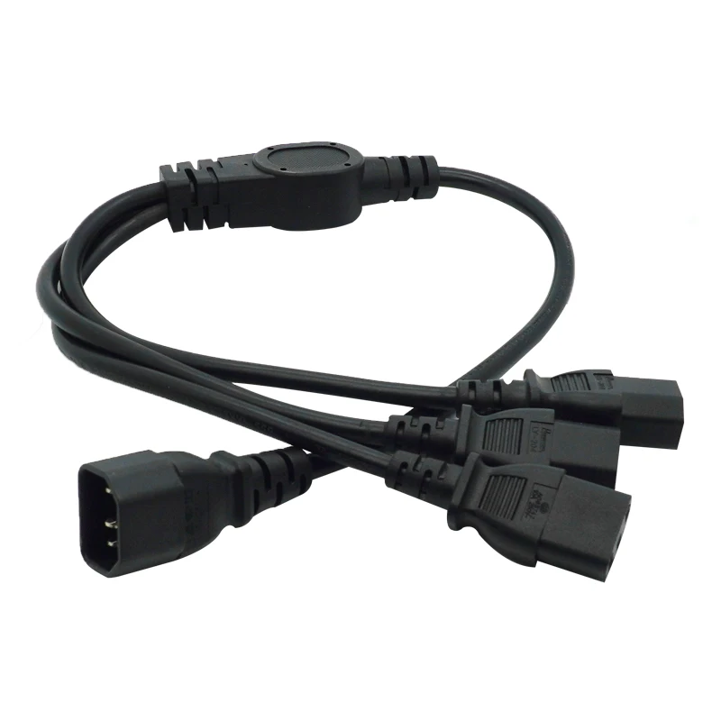 IEC 320 C14ปลั๊ก3XC13หญิง Y ประเภท Splitter สายไฟ10A, 250V,c14 3 X C13 Power Adapter,60ซม.