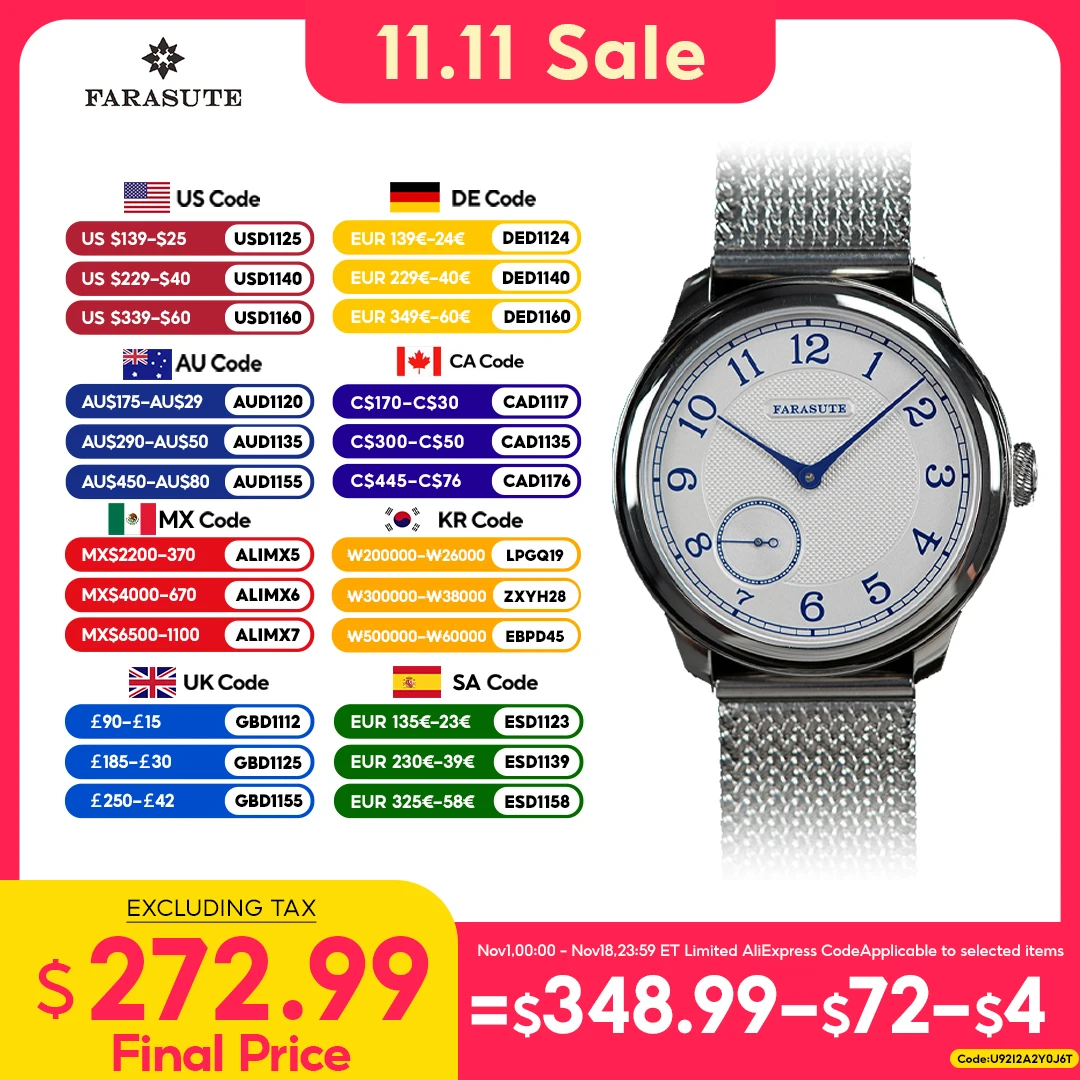 FARASUTE Retro Power Reserve 80 Hours Machinery Wristwatch For Men St17 Manual Mechanical Watch Small Second Steel Bracelet