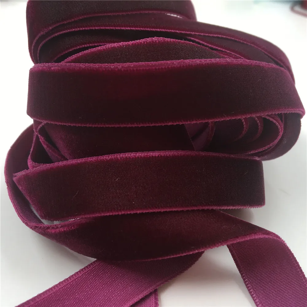 6mm/9mm/15mm  Red Purple Single Face Velvet Ribbon For Handmade Gift Bouquet Wrapping Supplies Home Party Decoration Christmas