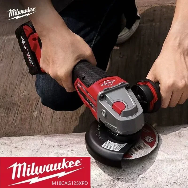 

Original 125mm Milwaukee Brushless Angle Grinder Polishing Cutting Machine No-Lock Paddle Switch Electric Cordless Power Tools