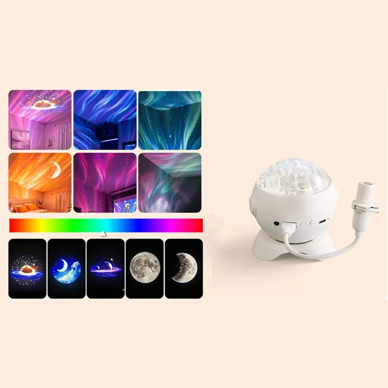 DTEN-Star Projector Light Bluetooth Speaker Northern Lights Galaxy Decor Night Light 360° Rotatable