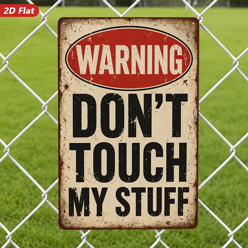 1pc Metal aluminum Sign Wall Art, Vintage-Style Warning Sign Home Decor, with 