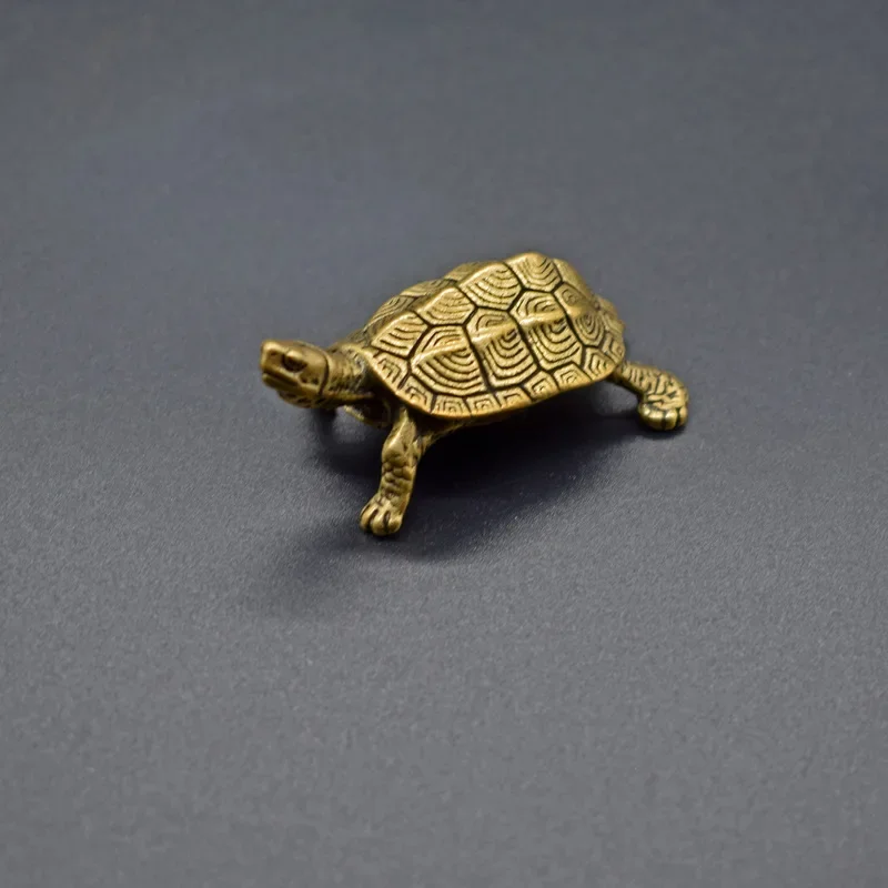 

Little Fairy/ Vintage Brass Turtle Desktop Ornament Metal Solid Animal Tea Pet Crafts Statue Mini Home Garden Decoration Gifts