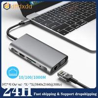 dodocool 14-in-1 USB C HUB 4K VGA LAN SD Card Ports USB 3.0 USB 2.0 3.5 mm audio for USB C docking station for Type-c laptops