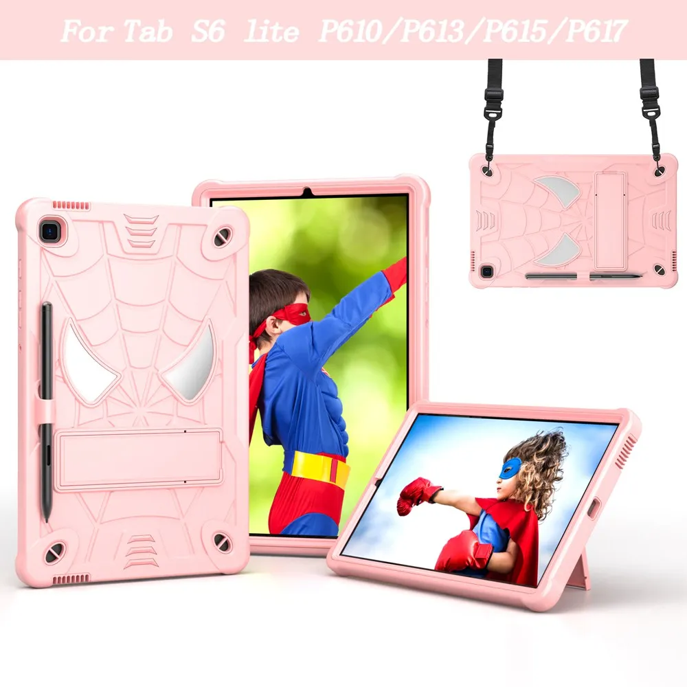 For Samsung Galaxy Tab S6 Lite SM-P619 SM-P613 SM-P610 SM-P615 SM-P620 SM-P625 10.4 inch cover Silicone +PC case +shoulder strap