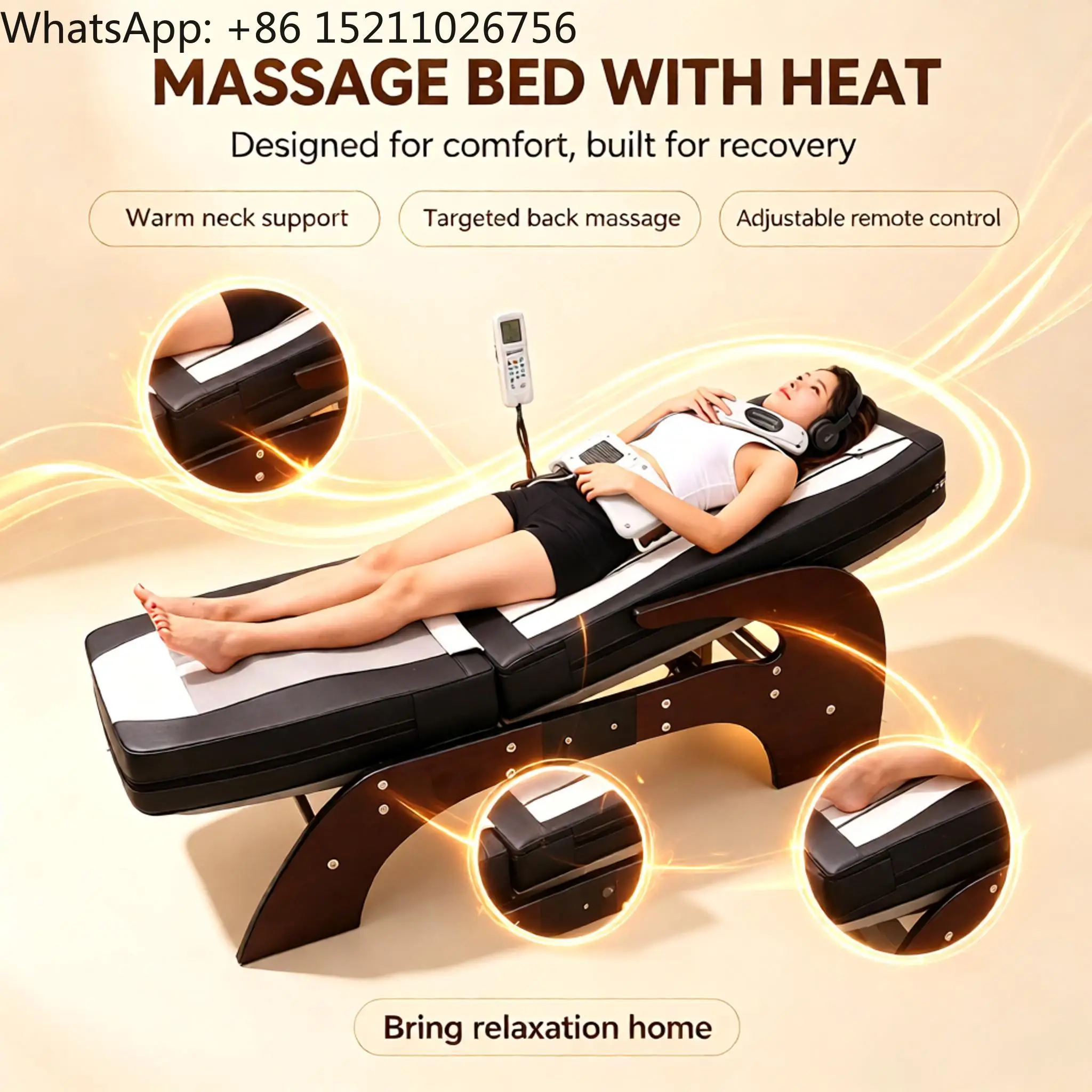 Korea Jade Roller Heating Thermal Therapy Automatic Full Body Home Spa Premium Thermal Jade Physiotherapy Massage Bed