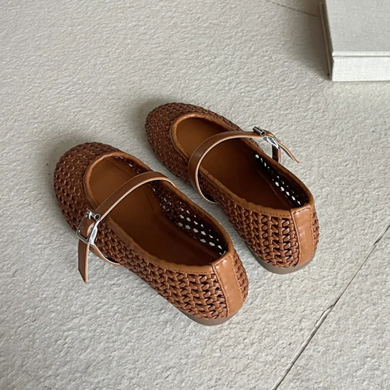 Bailamos New Brand Women Flat Shoes Fashion Mesh Ladies Elegant Mary Jane Shoes Soft Sole Outdoor Dress Ballerinas