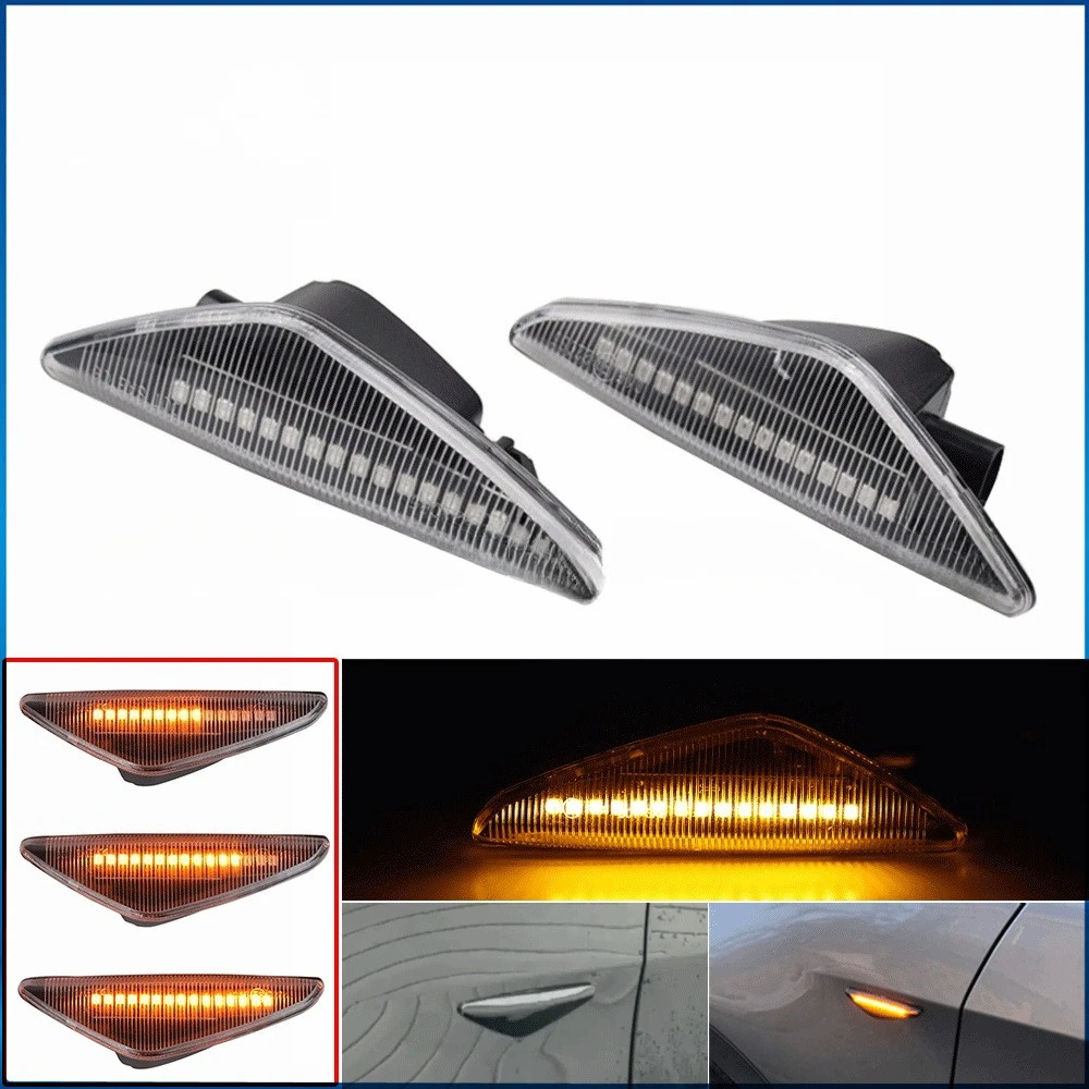 

2 шт. светодиодный янтарно-желтый последовательный боковой габаритный фонарь на крыло для BMW X3 F25 X5 2011-2017