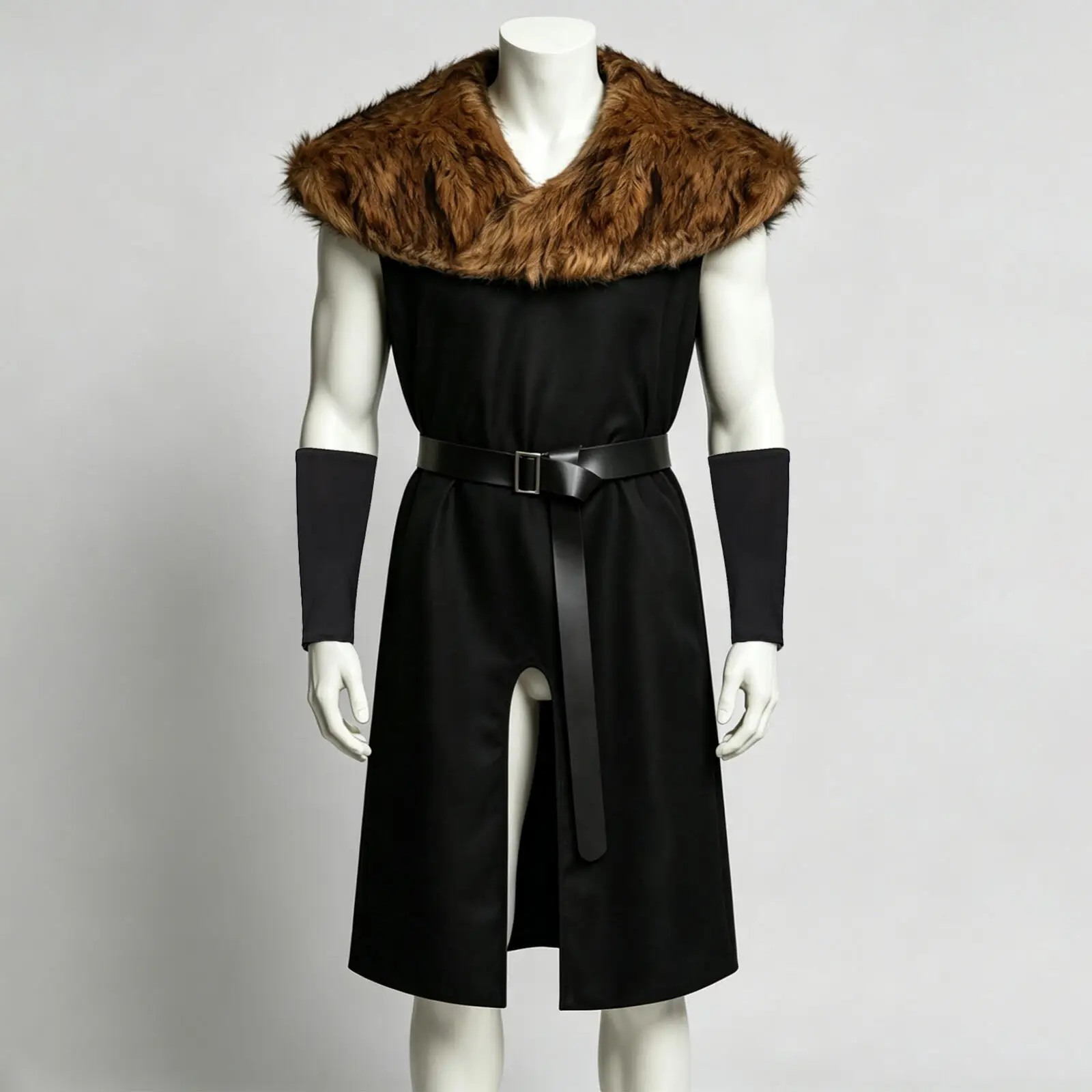 Déguisement Viking Homme Col Fausse Fourrure – photo 12