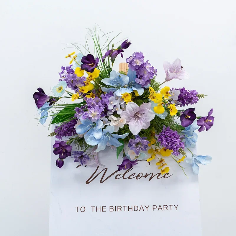 Mori Monet gardening wedding decoration floral display board set, store welcome welcome card simulation flower combination