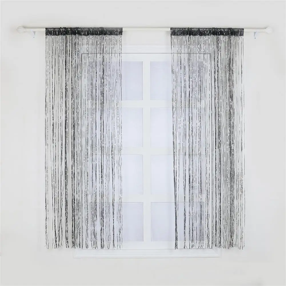 Thread Curtain  Perspective   Window Drape Beautiful Glittering Hanging Door Screen