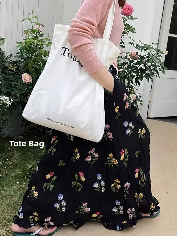 

Юбка женская больших размеров, 300 Pou, с цветочным принтом, повседневная, средней длины, с высокой талией, А-силуэт, осенняя, для отдыха и праздников