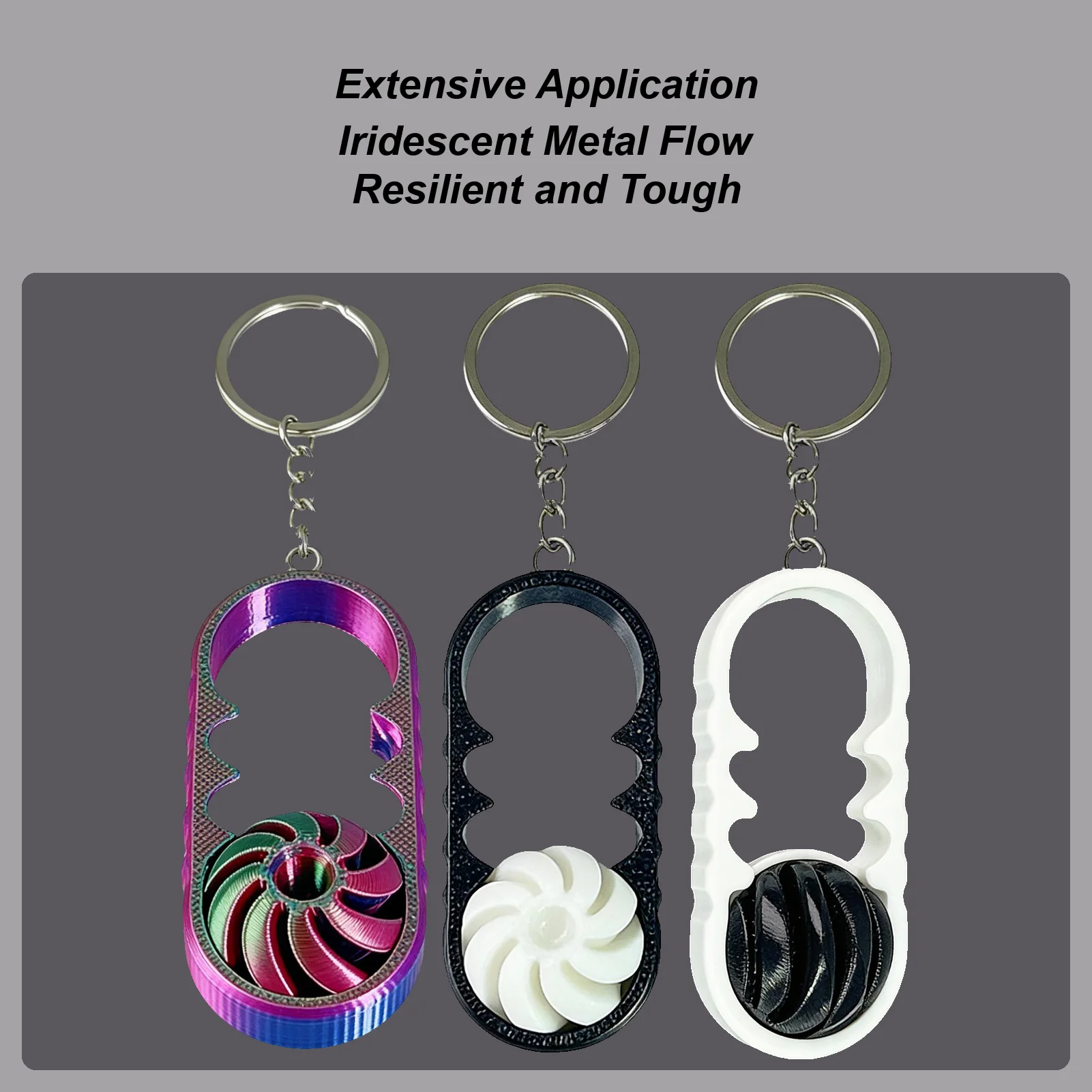 Key Chain Fidget 3D Printed Rotating Ball Fidget Keychains For Souvenir Backpack Women Men Kids Adults Stocking Stuffers