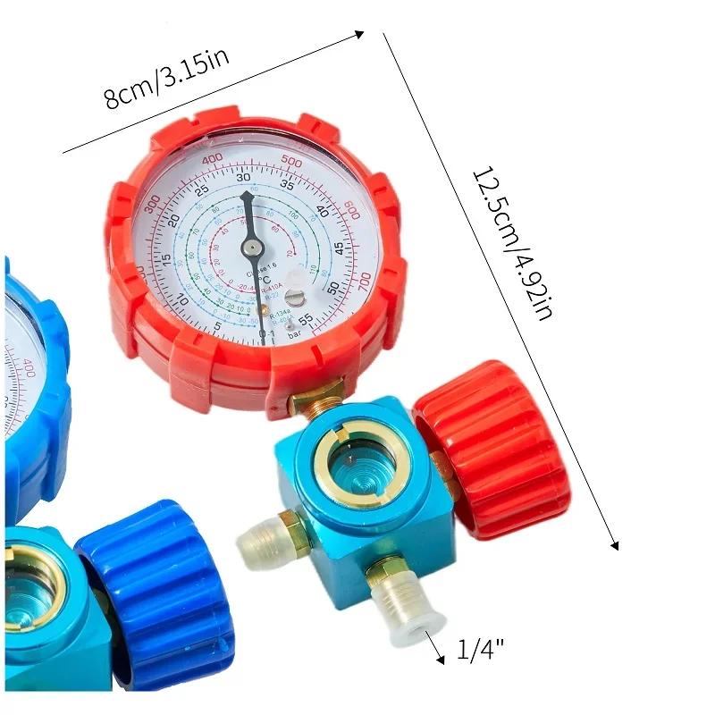 Air Conditioning Refrigerant Pressure Gauge  R22 R410a R134A 1/4 Auto Car Set Tool