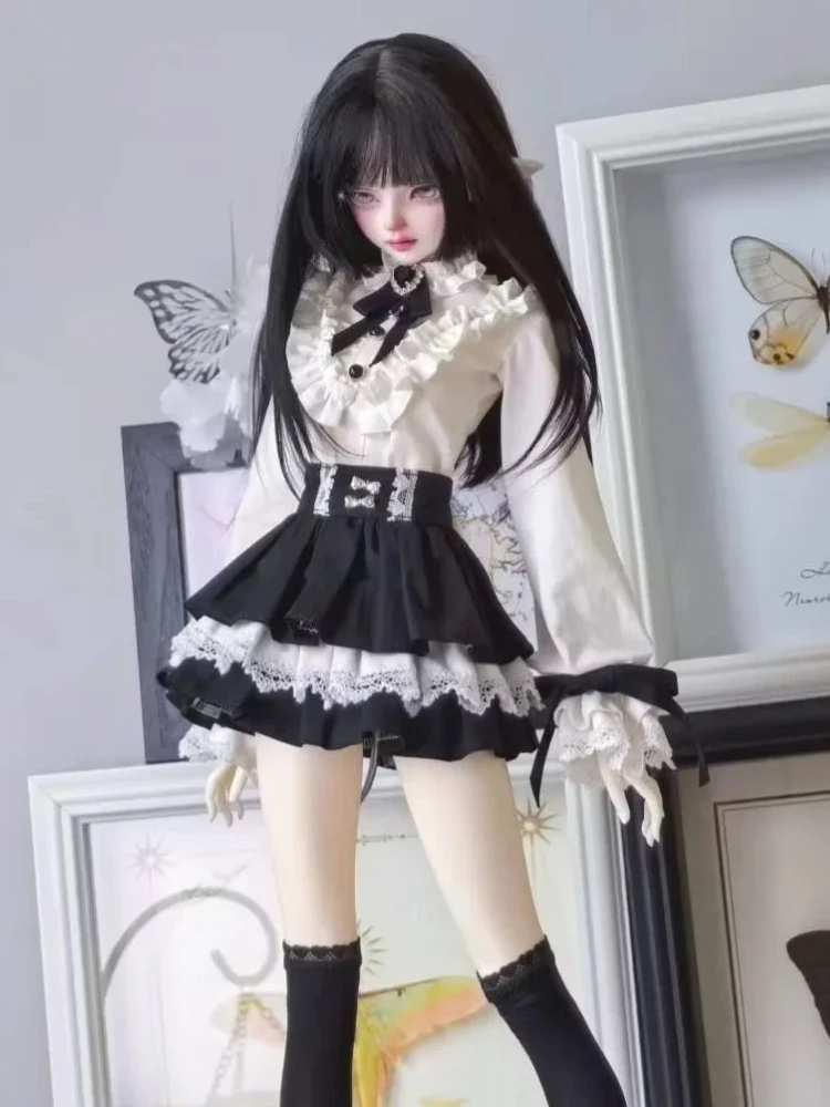 BJD-Puppenkleidung, Maßstab 1/6, 1/4, 1/3, Damenpuppen-Outfit, Hemd- und Rock-Set, Lolita-Kostüm, Accessoires, BJD-Mädchenpuppen nicht enthalten.