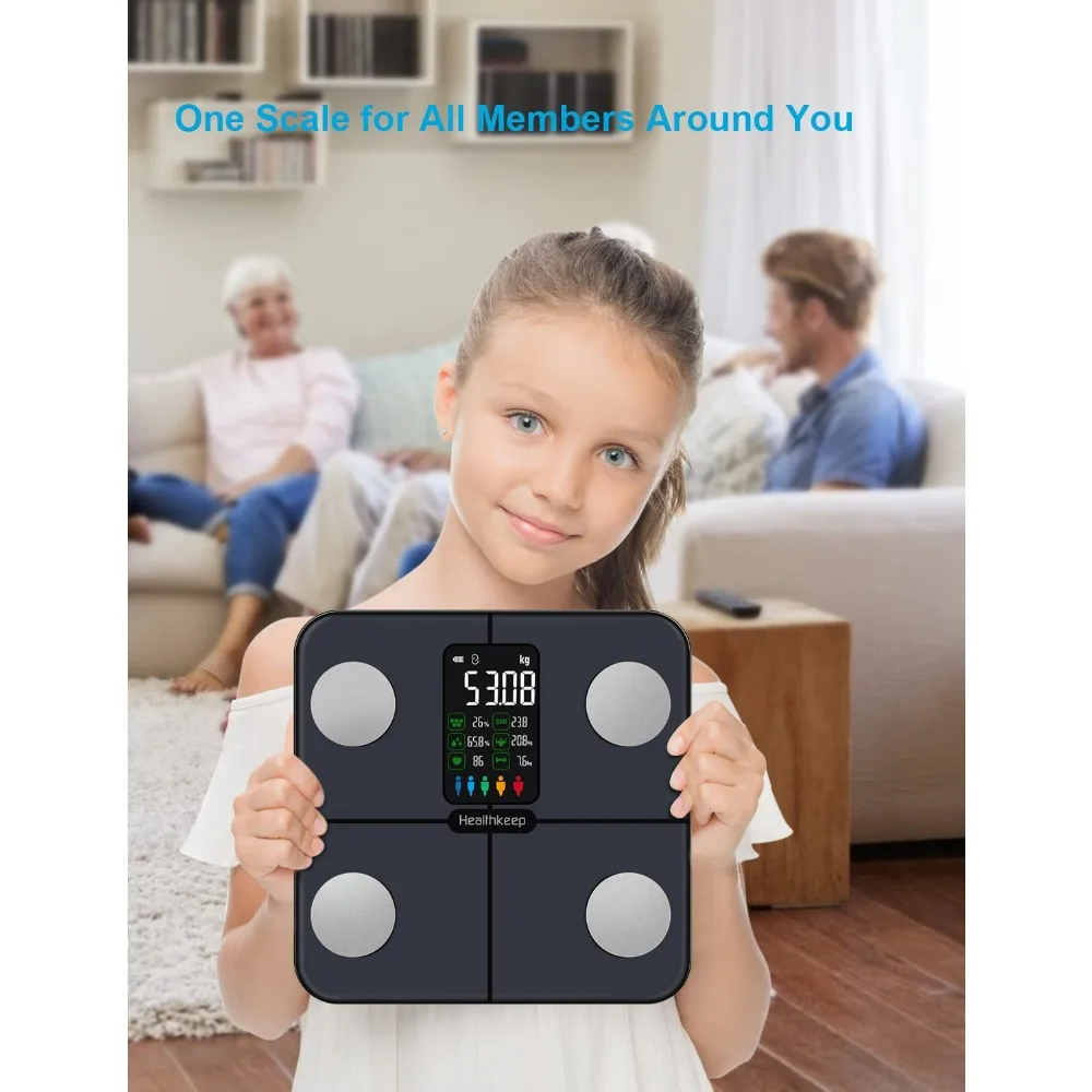 مقياس الدهون في الجسم الذكي بتقنية البلوتوث - 15 مترًا صحيًا، ومراقبة معدل ضربات القلب، وشاشة كبيرة، ومزامنة التطبيق ودعم متعدد الاستخدامات #2