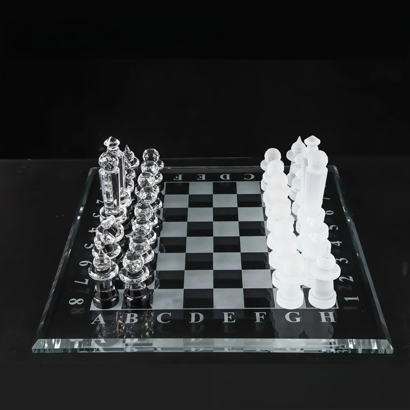 Handmade Frosted Large Crystal Chess Board, Modern Home Decor Ornament