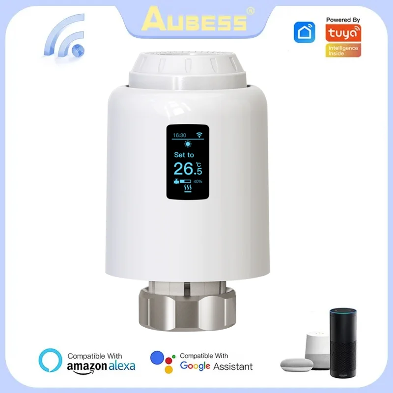 

Tuya Wifi ZigBee Smart Thermostat Head Radiator Valve Actuator Temperature Controller Smart Home Works With Alexa Google Home