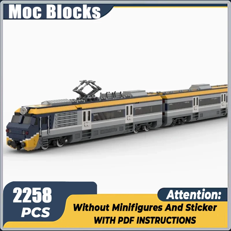 Railway Train Series Moc Building Bricks 1:48 scale Inspired Commuter Train Model Building Technology Modular Block DIY Toy Gift