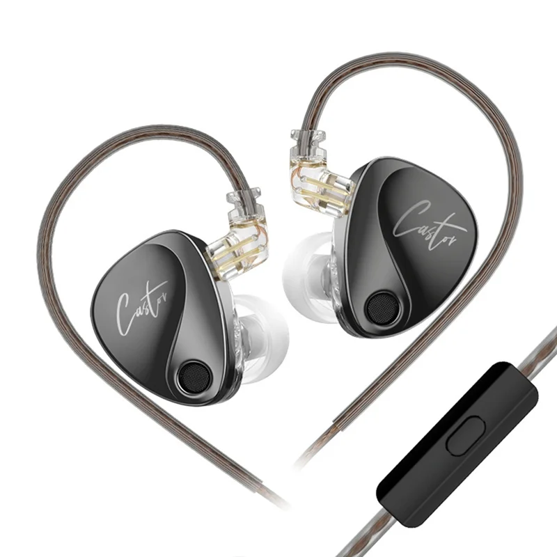 Ingenious-KZ Castor In Ear Headphones Hifi Bass Sound Noise Isolating Dual-Dynamic Driver Wired Earbuds