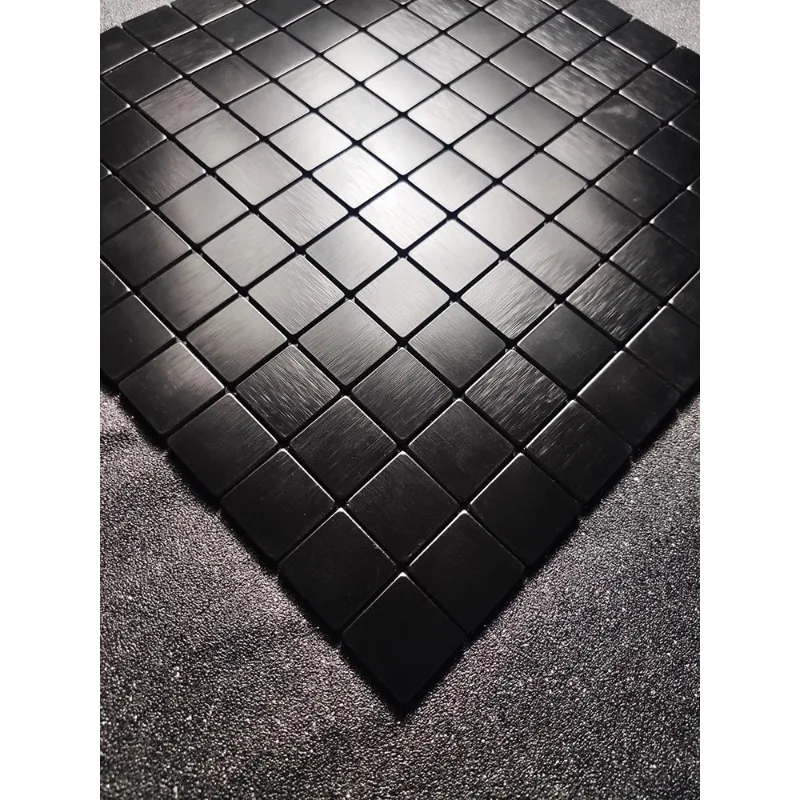 

Wall sticker pure black tile self-adhesive background wall modern simple small particle art aluminum-plastic panel