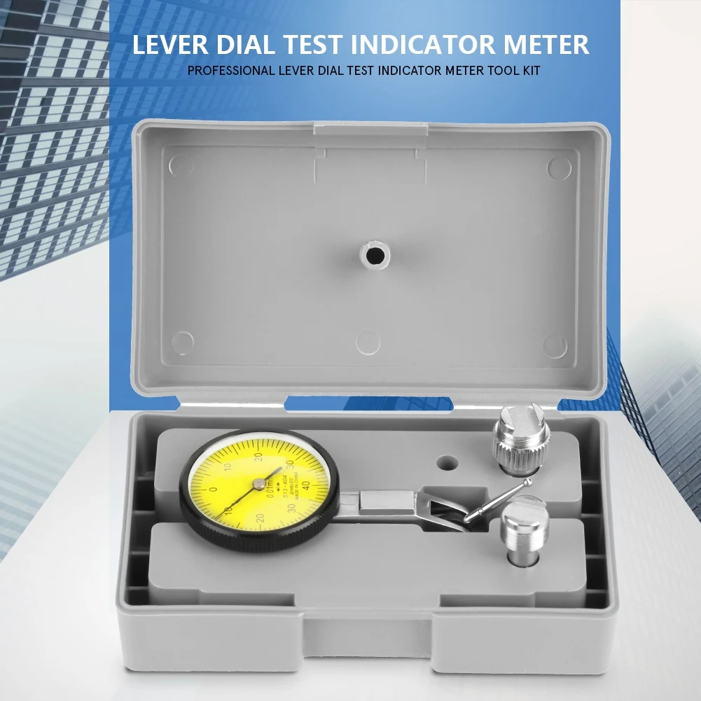 

Indicator Test Gauge Test Indicator Precision 0.01mm Lever Test Indicator Meter Tool Kit Gage with Grey Case