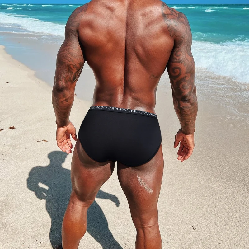  2pcs Modal Soft Men Underwear High Quality Hip Raise Bikini Men Briefs Low Waist U convex Panties Male Underpants